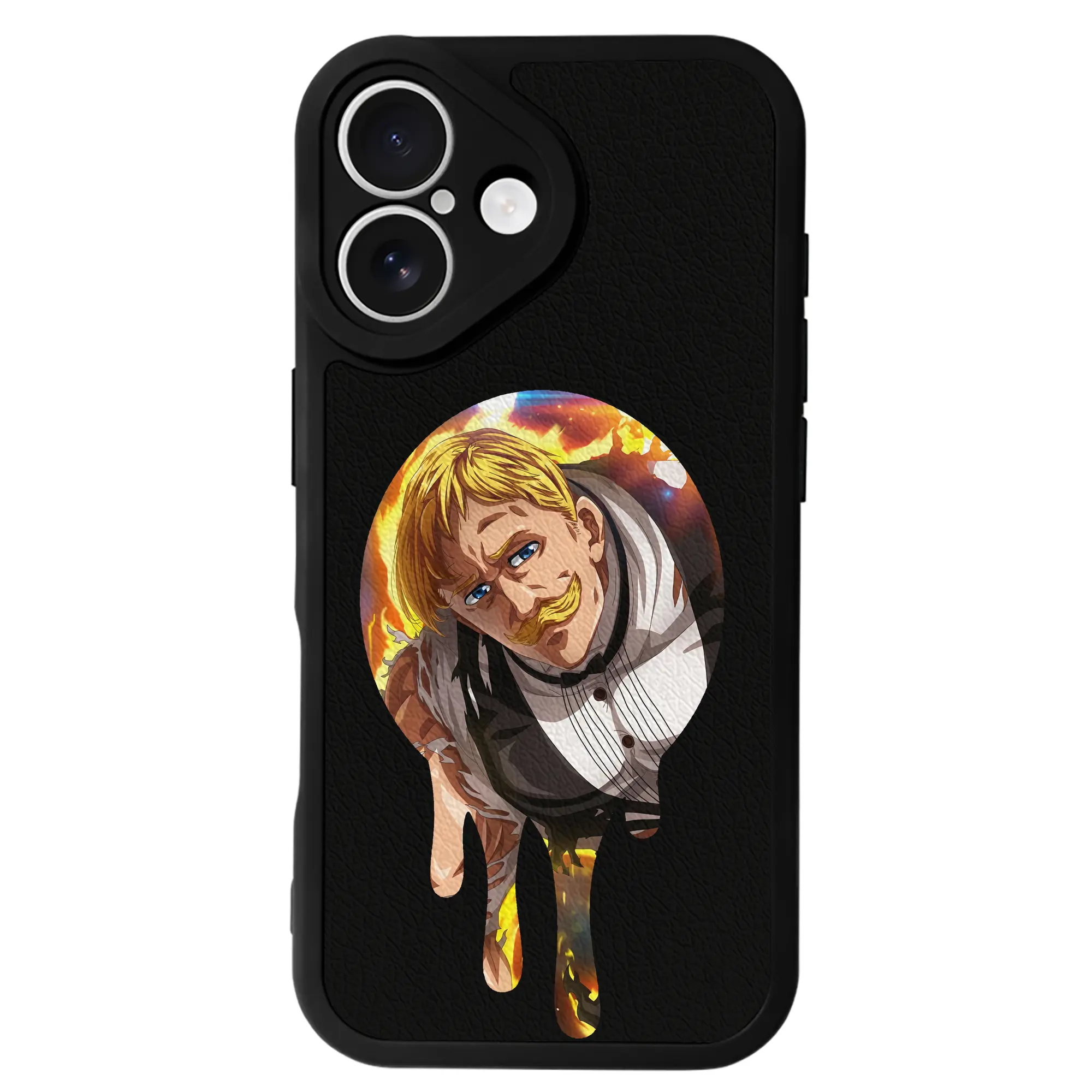 七つの大罪 グッズ エスカノール - IPhone 16シリーズ対応 ・ シリコンスマホケース ・ レザー調 ・ 高精度フィット ・ 耐衝撃 ・ ワイヤレス充電対応 ・ 精密カット